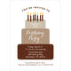 Brown Tiered Cake Birthday Invitations Image 5 of 7